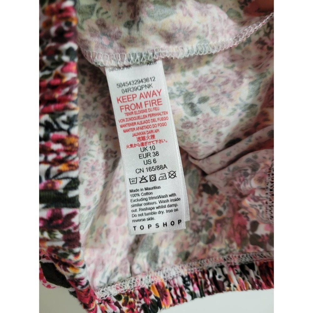 Topshop Floral Strapless Bandeau Women's Cropped Top 6 - Picture 2 of 4